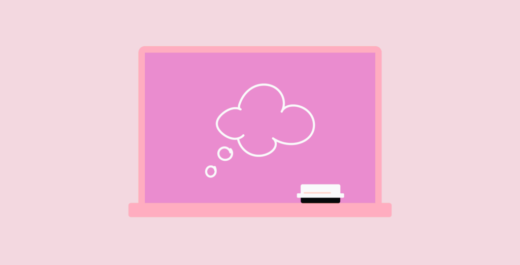 Pink Cartoon Chalkboard
