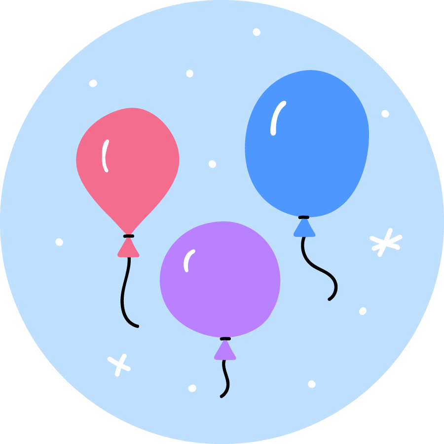 Balloon Breaths, mini meditation for children, cartoon balloons