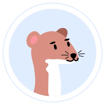 Cartoon Weasel head shot